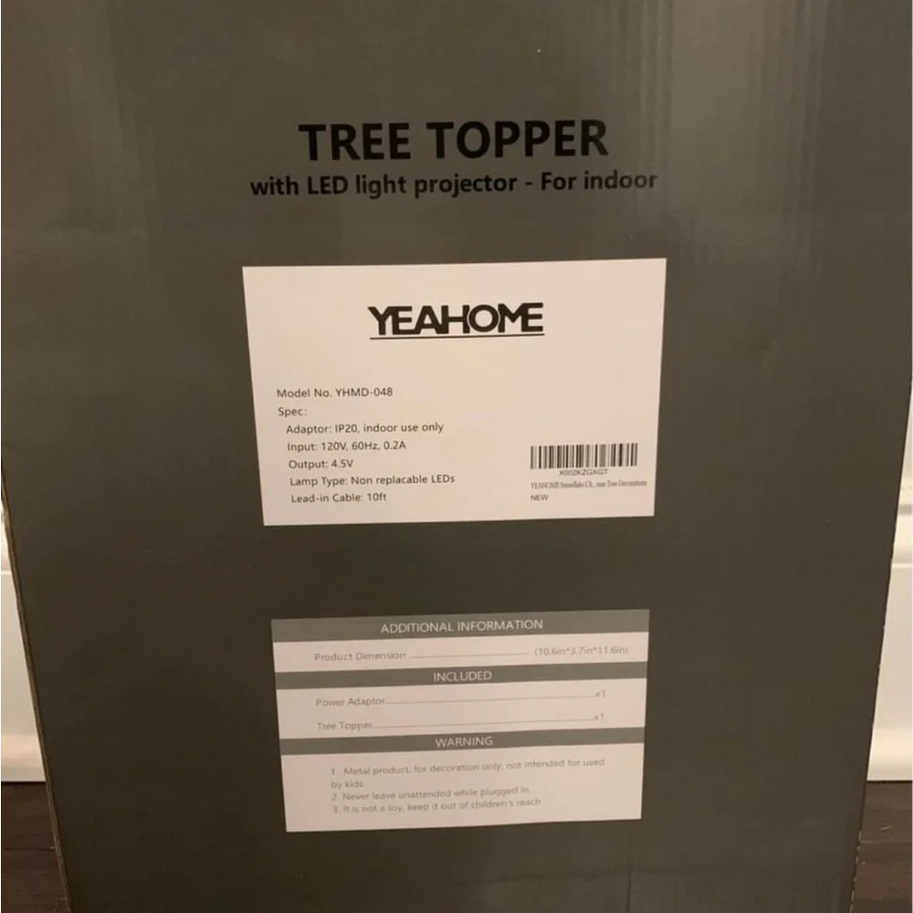 LED Snowflake Tree Topper - Picture 3 of 4